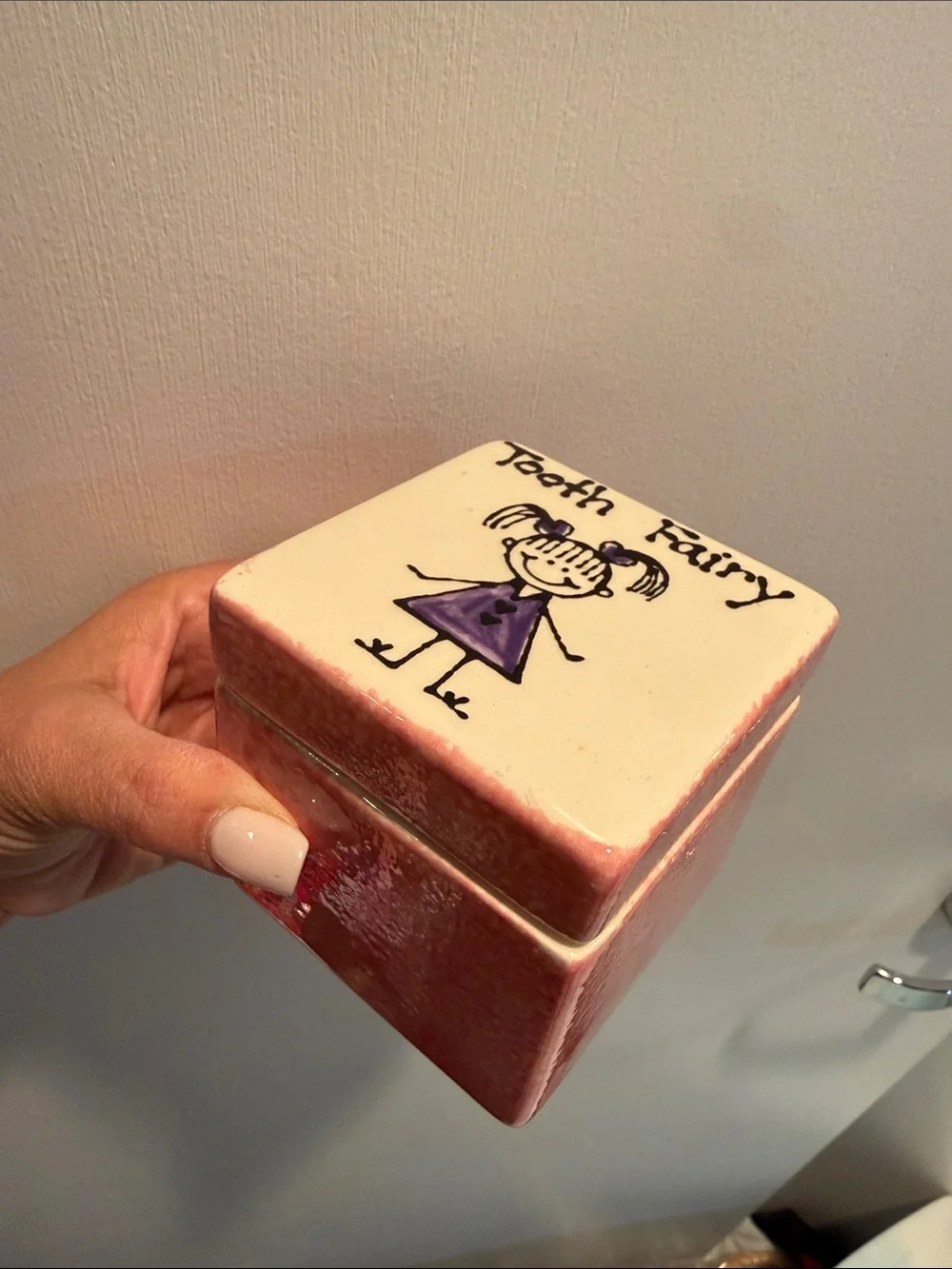 Tooth Fairy Kids ceramic square  Accessory - pink